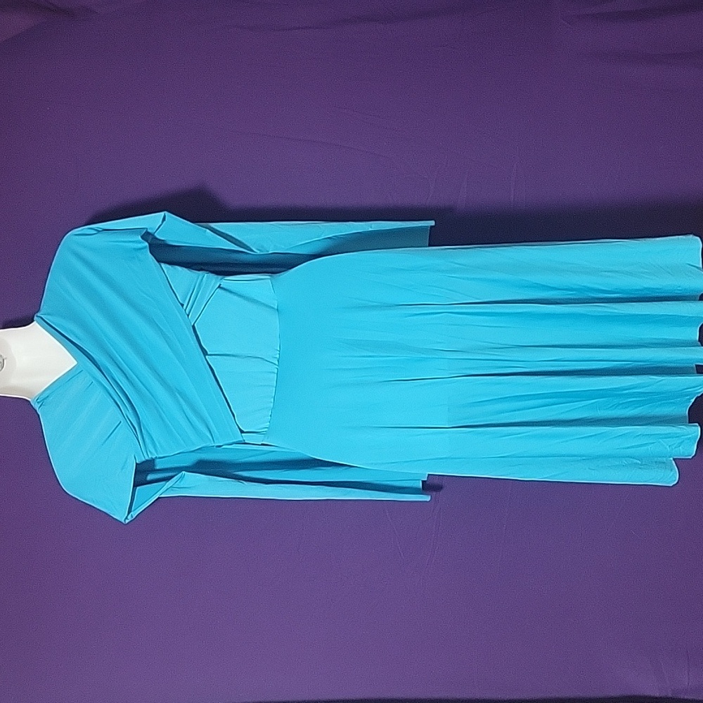 Blue strapless wrap dress - Picture 4 of 8